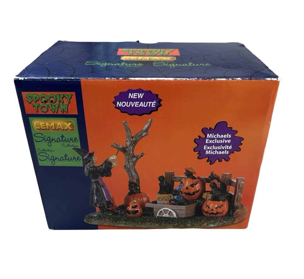 Spooky Town Lemax Frightful Feline Choir In Box Halloween